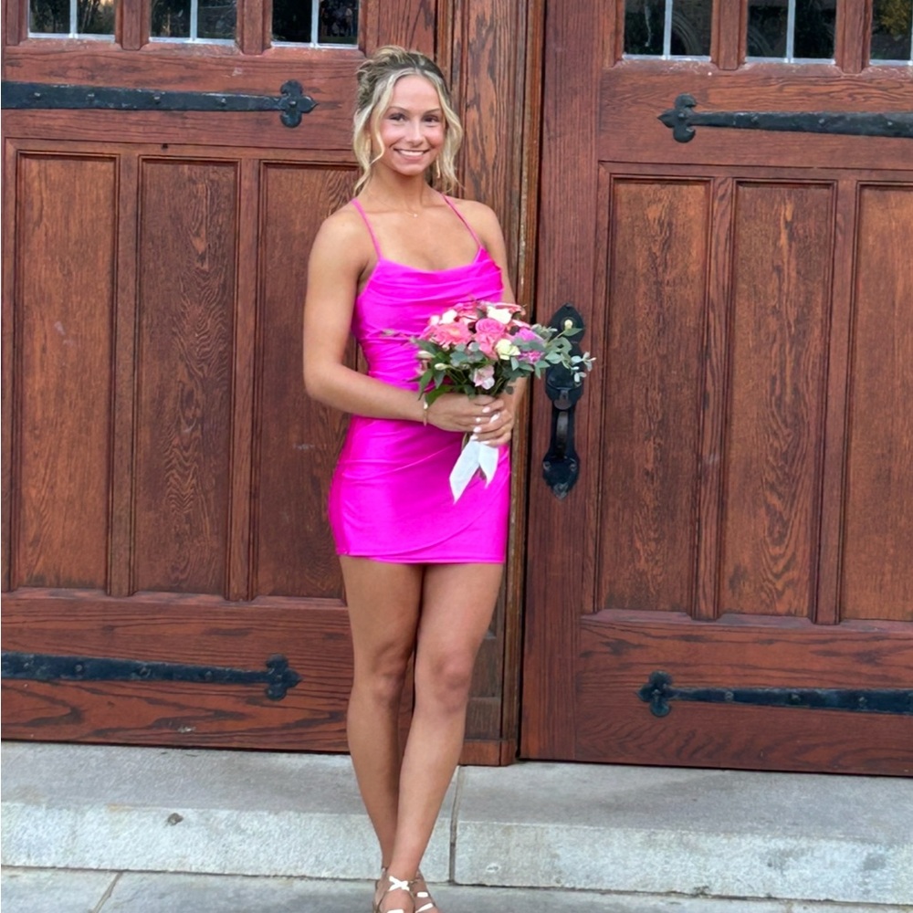 Homecoming Hot Pink Mini Dress
